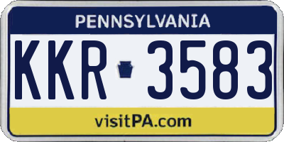PA license plate KKR3583