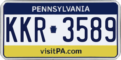 PA license plate KKR3589