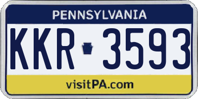 PA license plate KKR3593