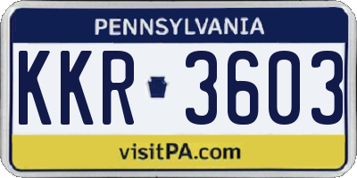 PA license plate KKR3603