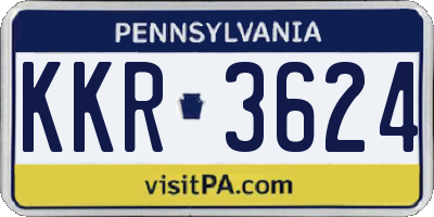 PA license plate KKR3624