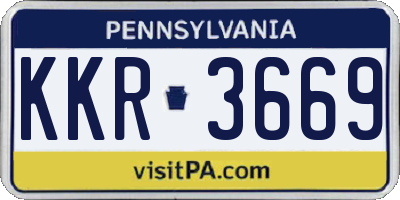 PA license plate KKR3669