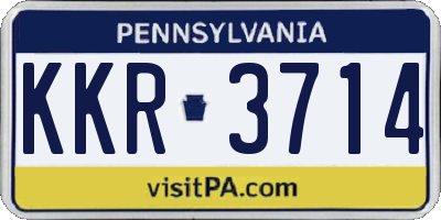 PA license plate KKR3714