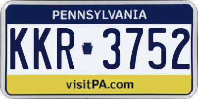 PA license plate KKR3752