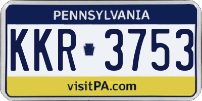 PA license plate KKR3753