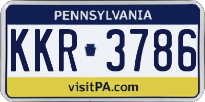 PA license plate KKR3786