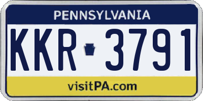 PA license plate KKR3791