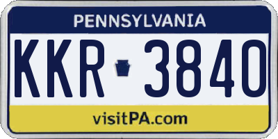 PA license plate KKR3840