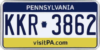 PA license plate KKR3862