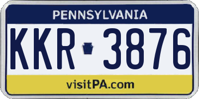 PA license plate KKR3876