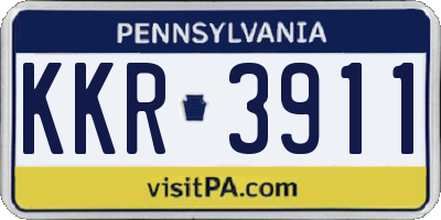 PA license plate KKR3911