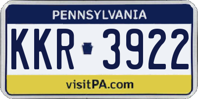 PA license plate KKR3922