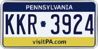 PA license plate KKR3924