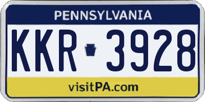 PA license plate KKR3928