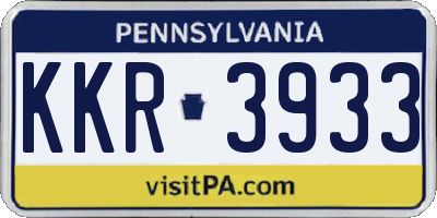 PA license plate KKR3933