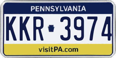 PA license plate KKR3974