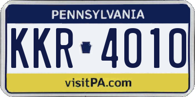 PA license plate KKR4010