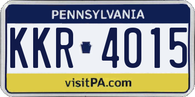 PA license plate KKR4015