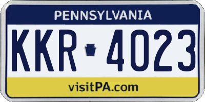 PA license plate KKR4023