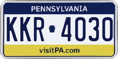 PA license plate KKR4030