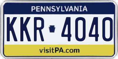 PA license plate KKR4040