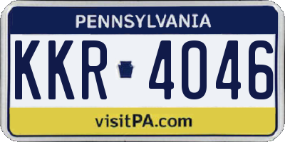 PA license plate KKR4046
