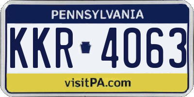 PA license plate KKR4063