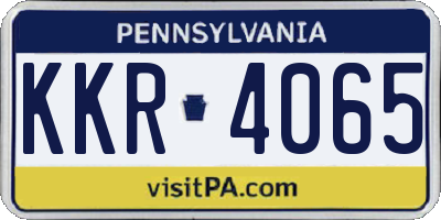 PA license plate KKR4065