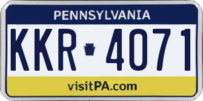 PA license plate KKR4071