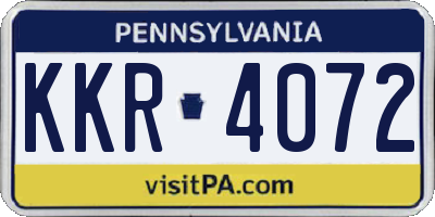 PA license plate KKR4072