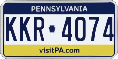 PA license plate KKR4074