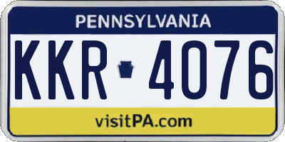 PA license plate KKR4076