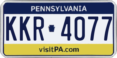 PA license plate KKR4077