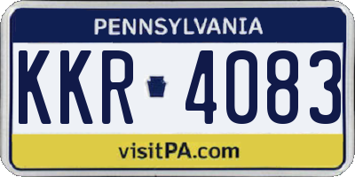 PA license plate KKR4083