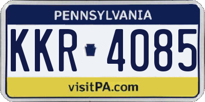 PA license plate KKR4085