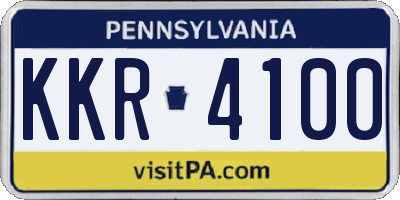 PA license plate KKR4100