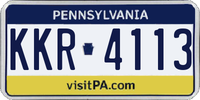 PA license plate KKR4113