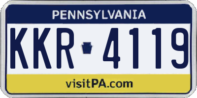 PA license plate KKR4119