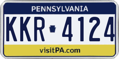 PA license plate KKR4124