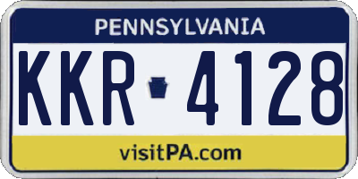 PA license plate KKR4128