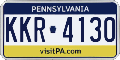 PA license plate KKR4130