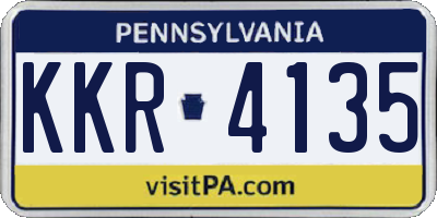 PA license plate KKR4135