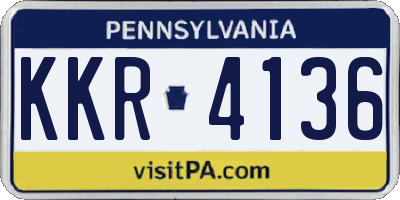 PA license plate KKR4136