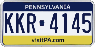 PA license plate KKR4145
