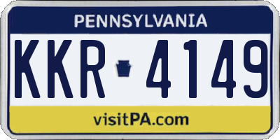 PA license plate KKR4149