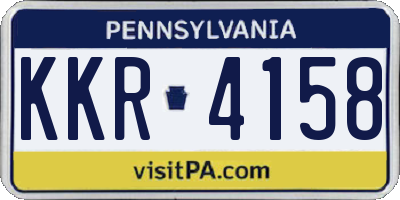 PA license plate KKR4158