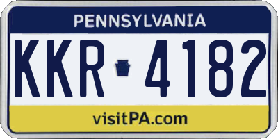 PA license plate KKR4182
