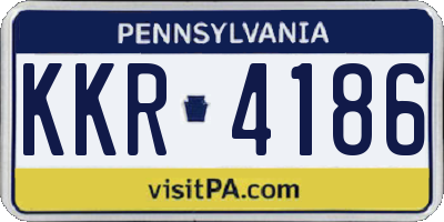 PA license plate KKR4186