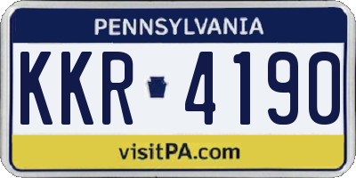 PA license plate KKR4190