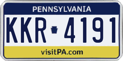 PA license plate KKR4191